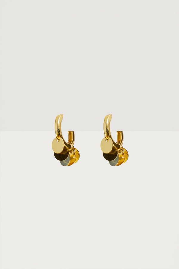 Disc Huggy Hoop Earrings