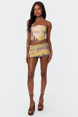 Picture Perfect Printed Mesh Corset