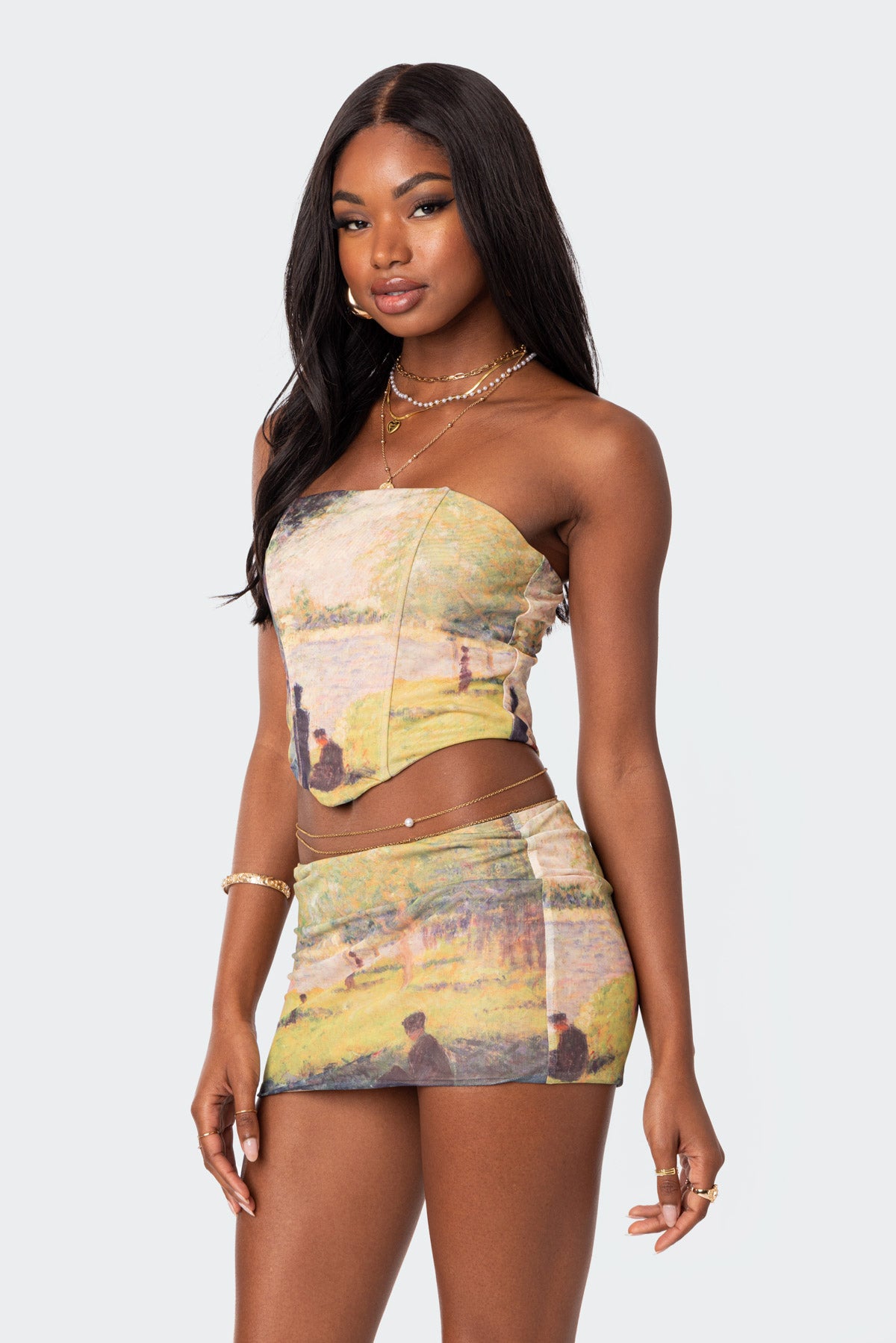 Picture Perfect Printed Mesh Corset