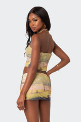 Picture Perfect Printed Mesh Corset