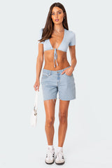 Aveline Tie Front Crop Top