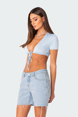 Aveline Tie Front Crop Top