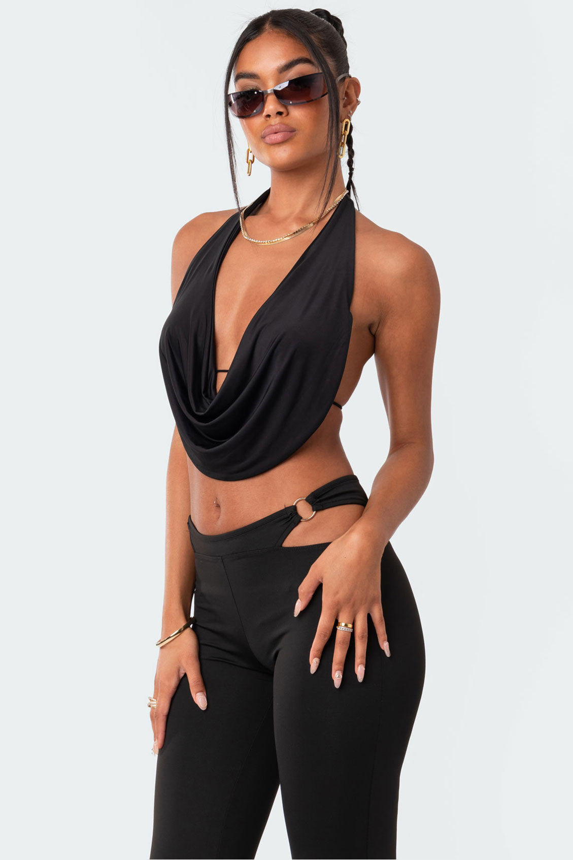 Adjustable Spaghetti Strap Cowl Front Cami - Pepe Rose – TandyWear