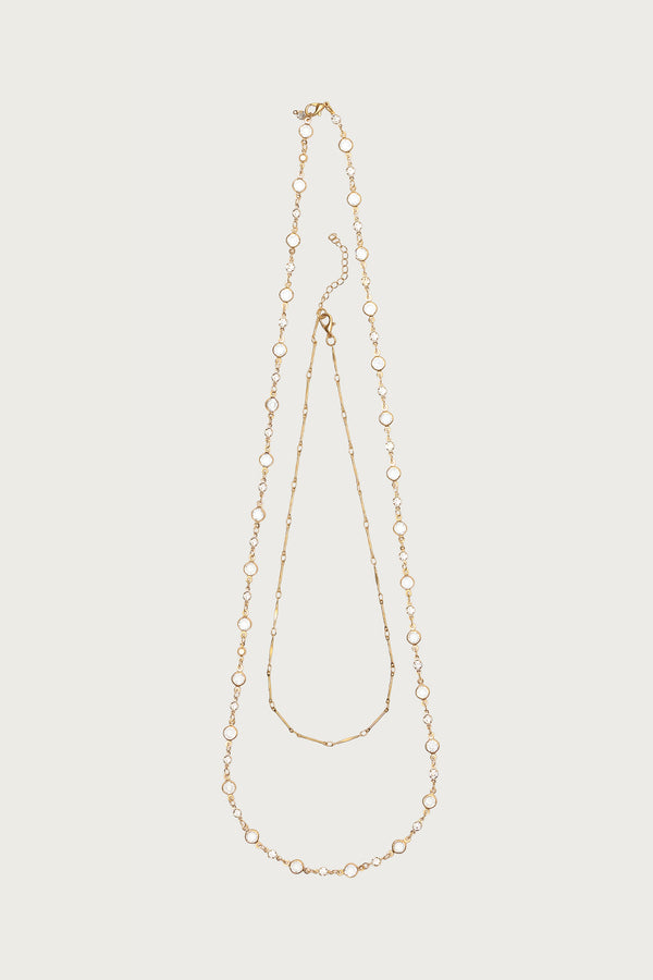 Faux Crystal Cascading Necklace Set