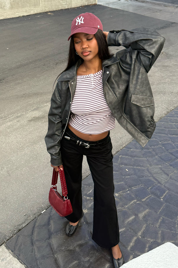 Mori Oversized Faux Leather Jacket