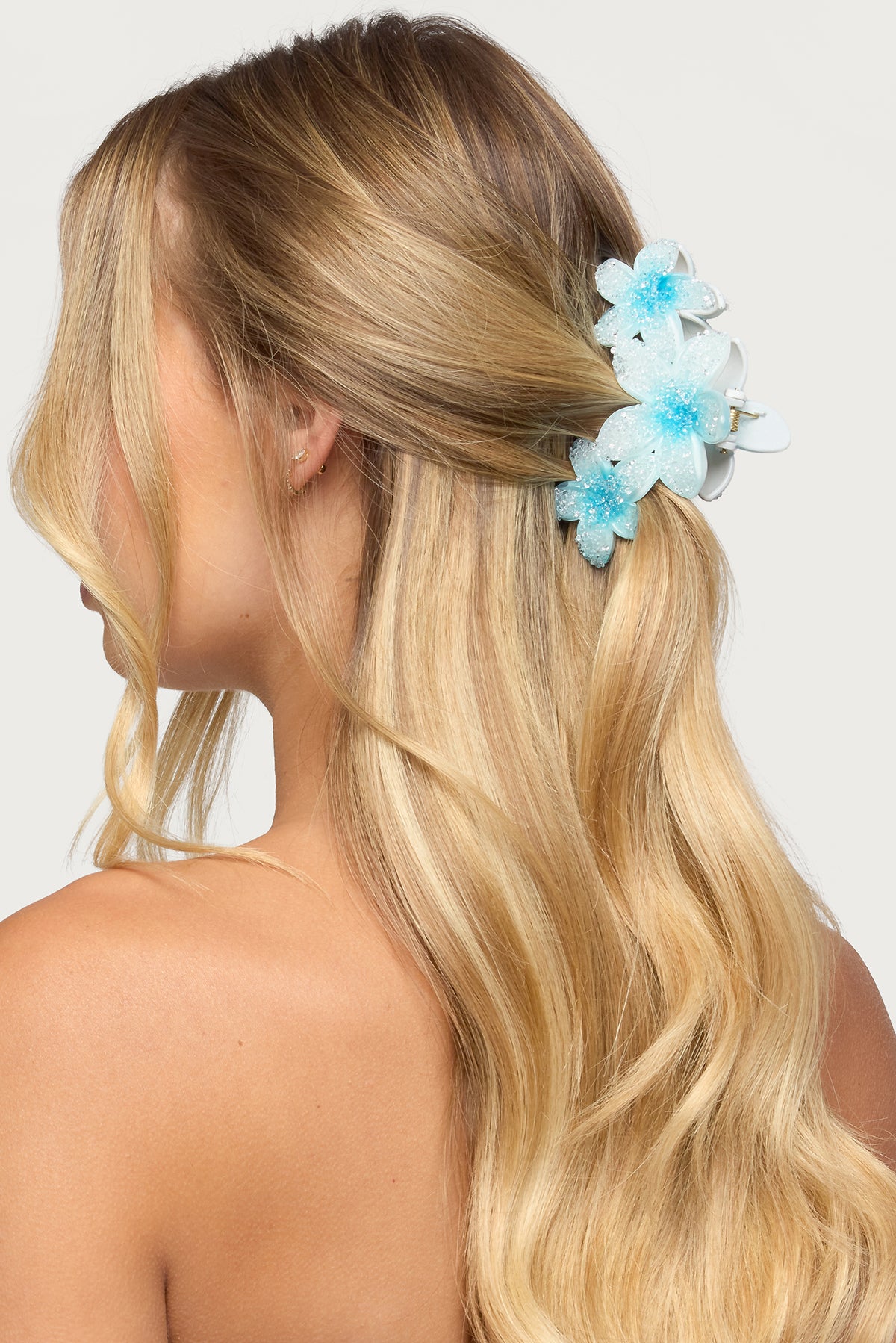 Faux Crystal Flower Hair Clip