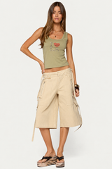 Avelisse Cotton Cargo Bermuda Shorts