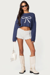Knit Bow Cropped Sweater