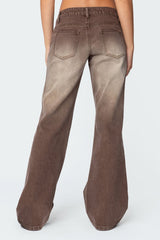 Alysse Washed Low Rise Bootcut Jeans