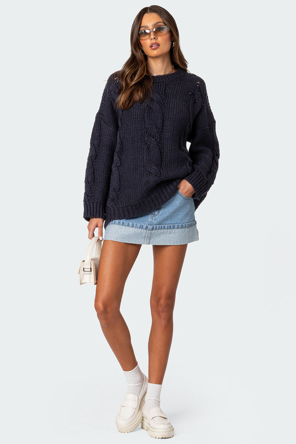 Alene Oversized Cable Knit Sweater