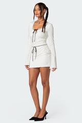 Cherie Ribbon Tie Mini Dress