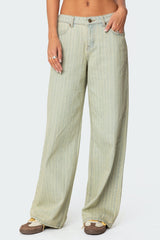 Lannah Textured Low Rise Baggy Jeans