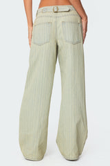 Lannah Textured Low Rise Baggy Jeans