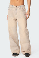 Dusty Washed Low Rise Baggy Jeans