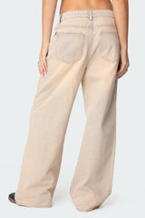 Dusty Washed Low Rise Baggy Jeans