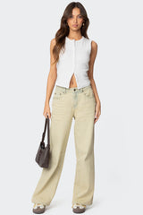 Low Rise Vintage Washed Baggy Jeans