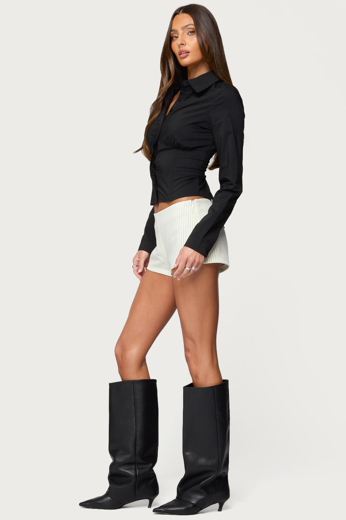 Amelie Lace Up Button Up Shirt