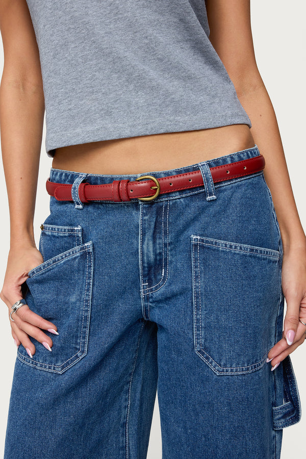 Goldey Faux Leather Belt