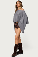 Sharla Off Shoulder Poncho Sweater