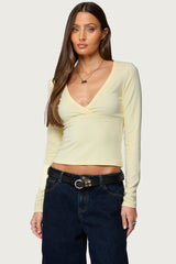 Doron V Neck Long Sleeve Top