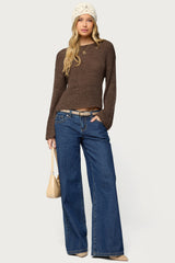 Drop Shoulder Light Knit Sweater