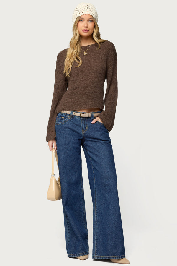 Drop Shoulder Light Knit Sweater