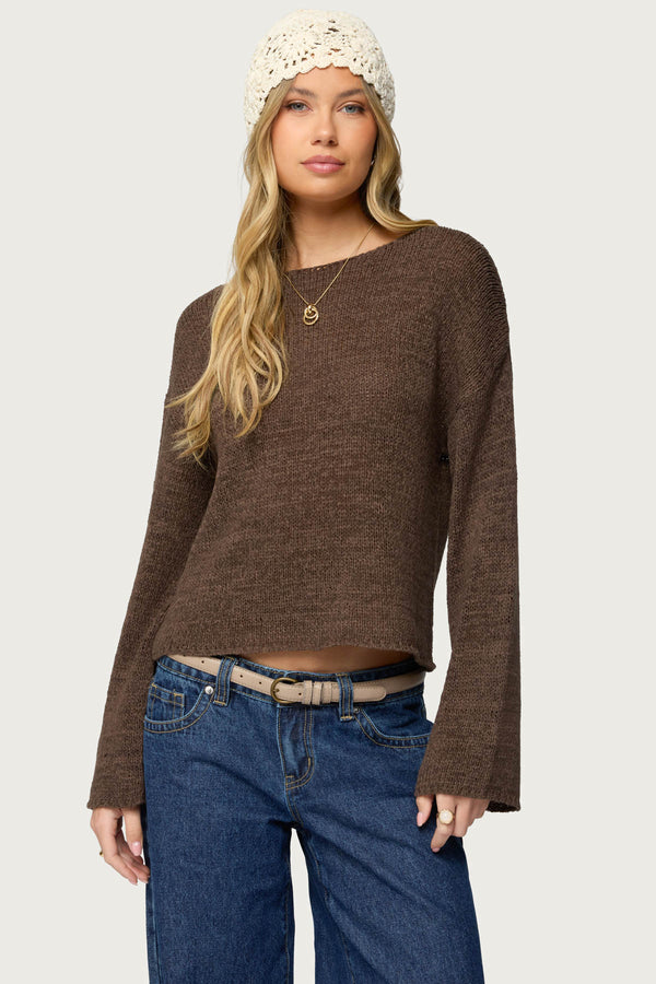 Drop Shoulder Light Knit Sweater