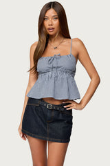 Zahara Gingham Babydoll Top