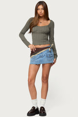 Beatrix Lacey Ribbed Top