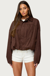 Alberta Faux Suede Bubble Jacket