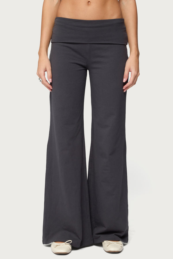 Wide Leg Foldover Pants