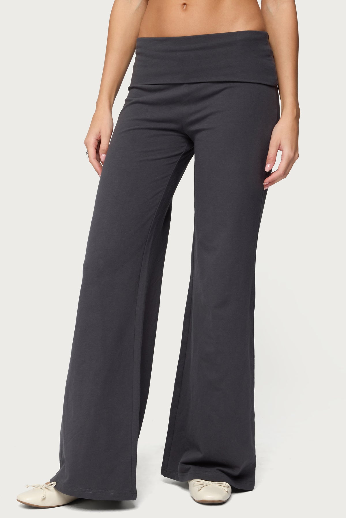 Wide Leg Foldover Pants