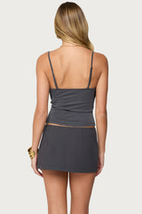 Layered Bandeau Cowl Neck Top