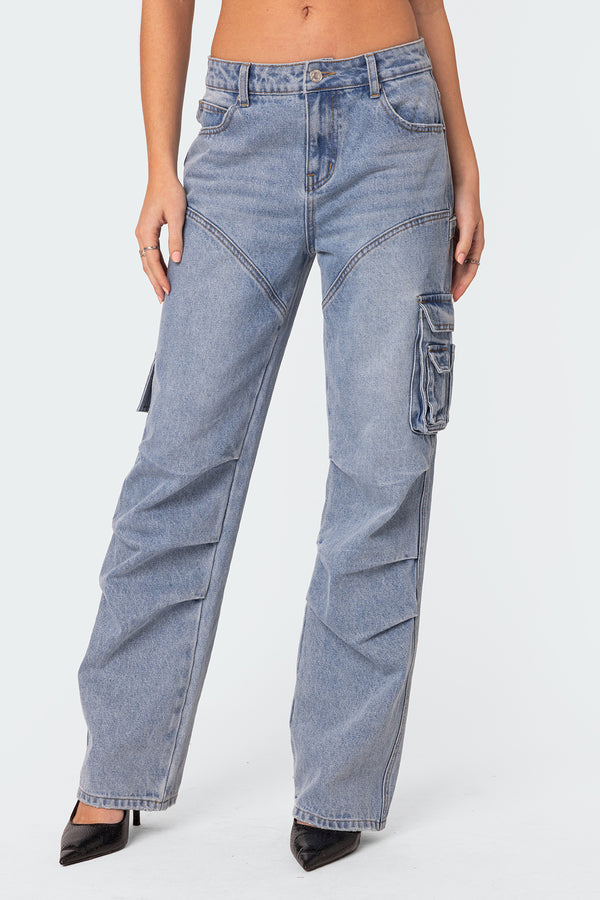 Winslow Mid Rise Straight Leg Cargo Jeans