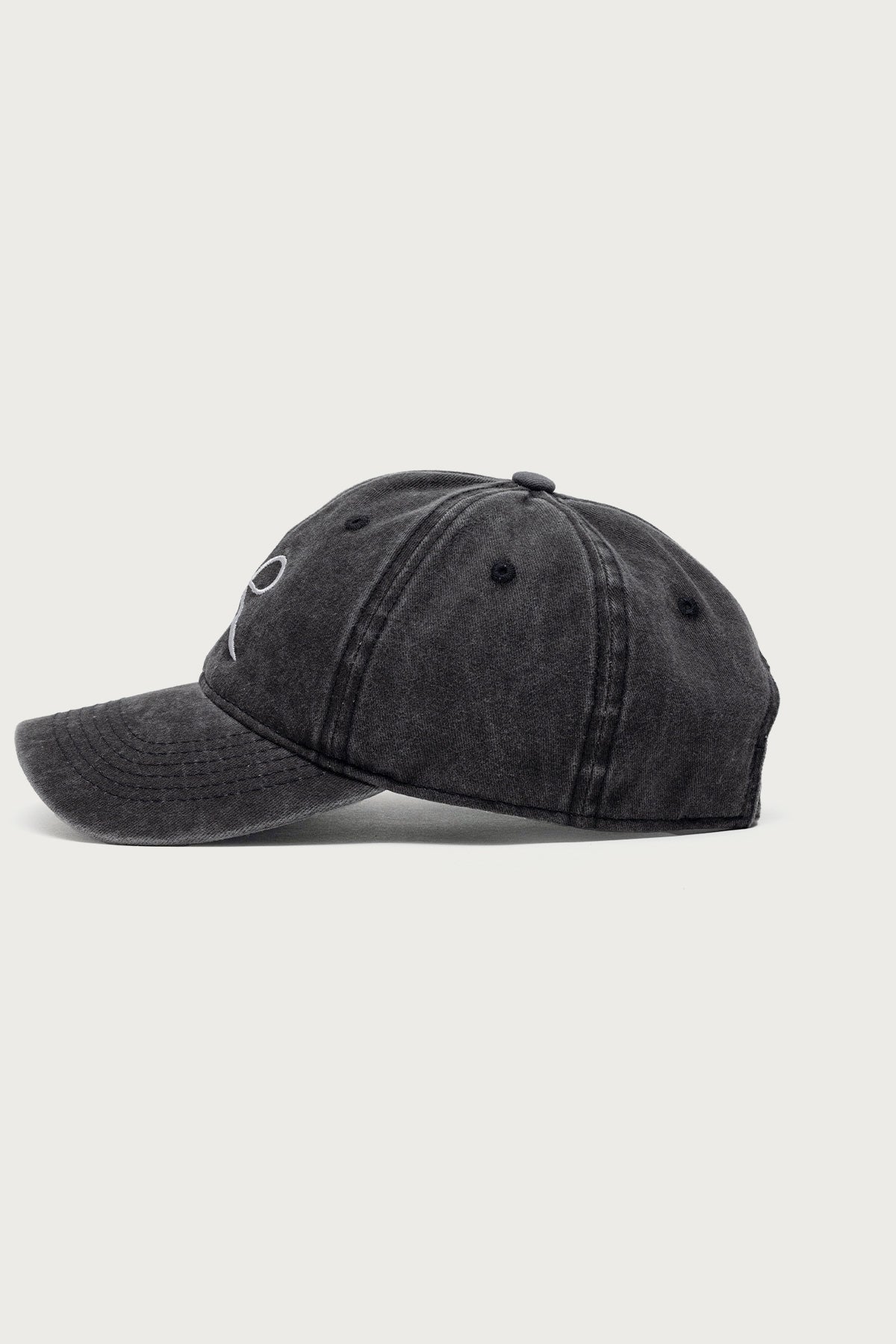 Embroidered Bow Washed Baseball Cap