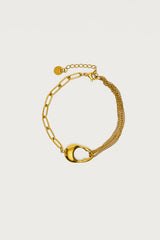 Abstract Ring Multi Chain Bracelet