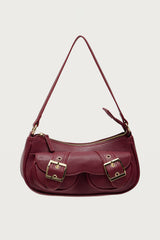 Zinnia Faux Leather Buckle Bag