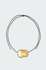 Abstract Stone Pendant Cord Necklace