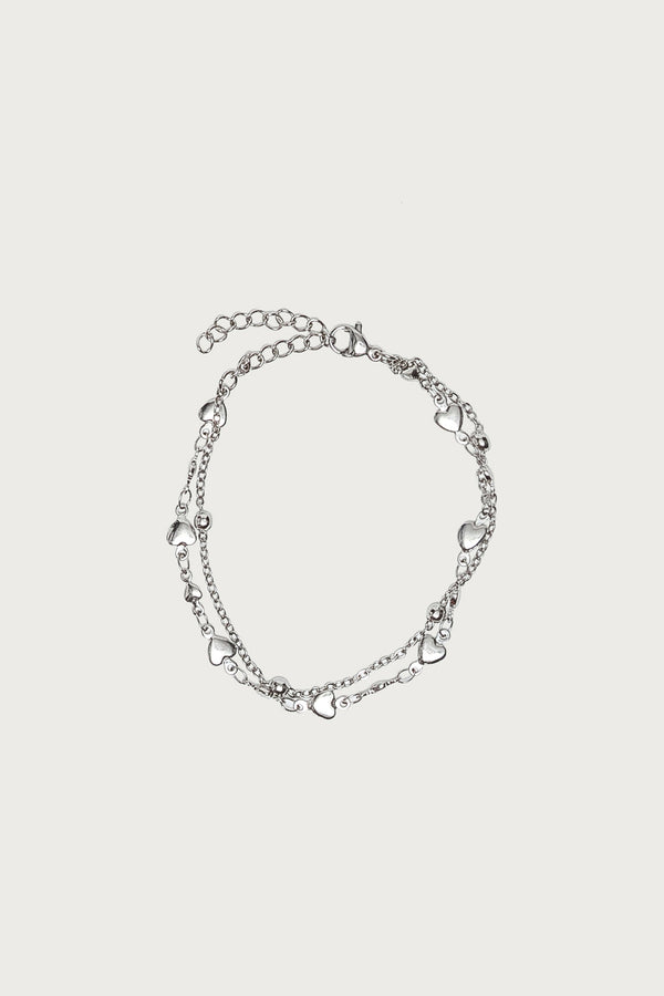 Double Chain Heart Bracelet