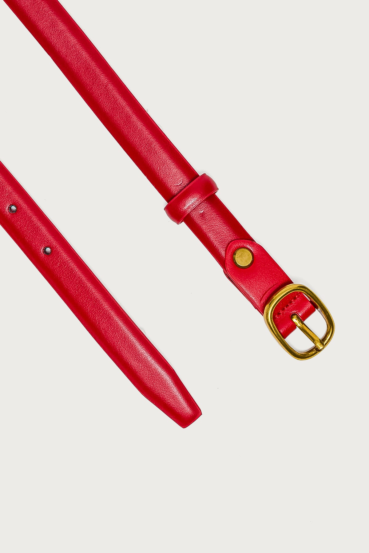 Oval Buckle Faux Leather Belt