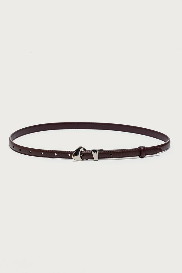 Abstract Buckle Faux Leather Belt