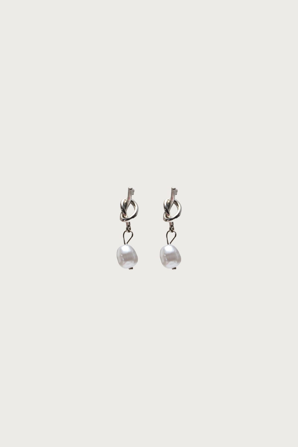 Knotted Pearl Charm Earrings