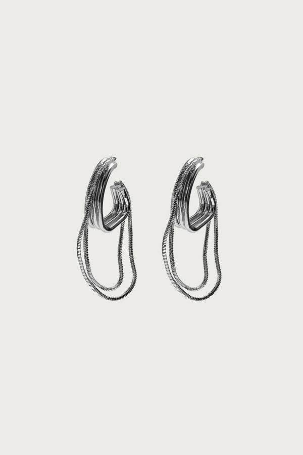 Dangling Chain Hoop Earrings