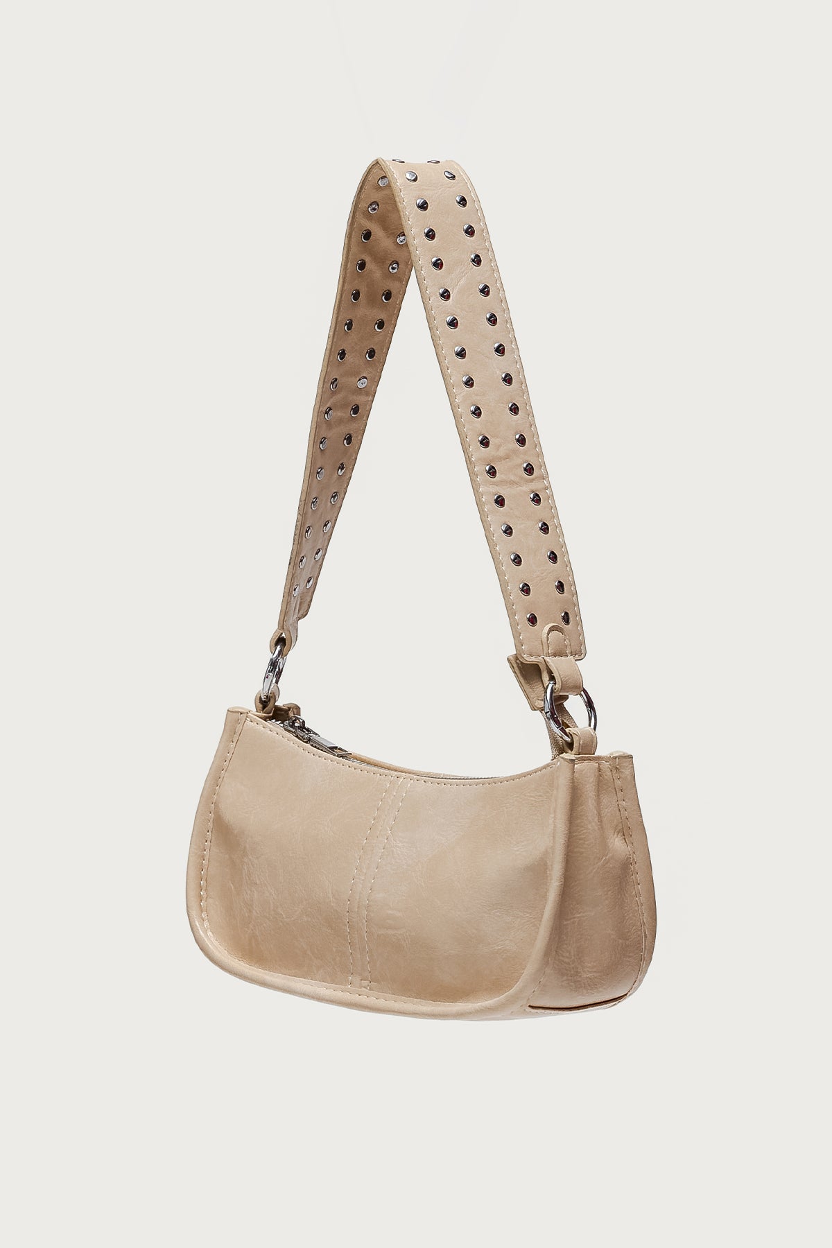 Studded Strap Faux Leather Bag