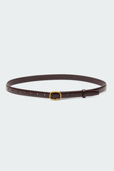 Oval Buckle Faux Leather Belt
