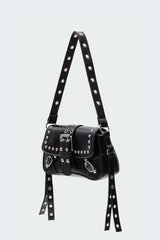 Stud & Buckle Faux Leather Bag