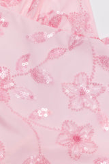 Pia Sequin Floral Backless Top