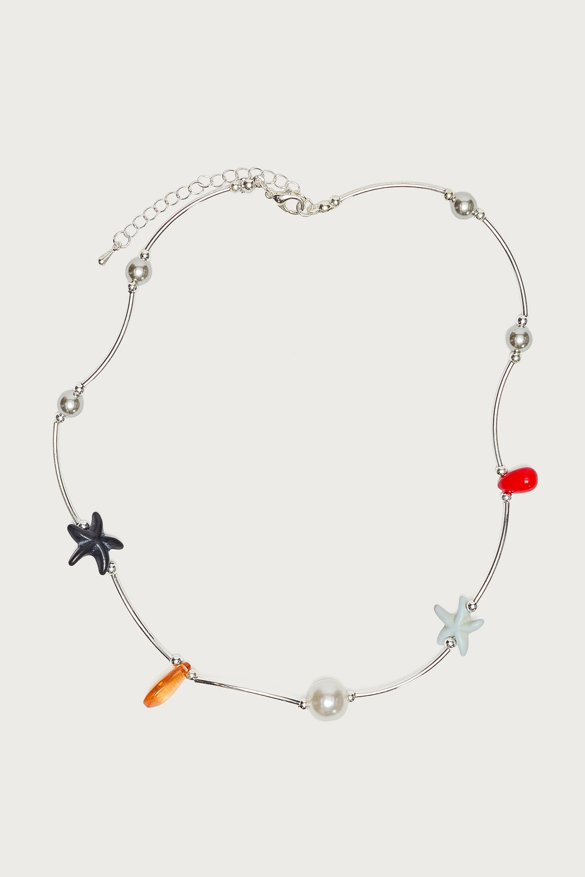 Stone & Pearl Charm Necklace