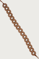 Faux Suede Studded Disc Belt