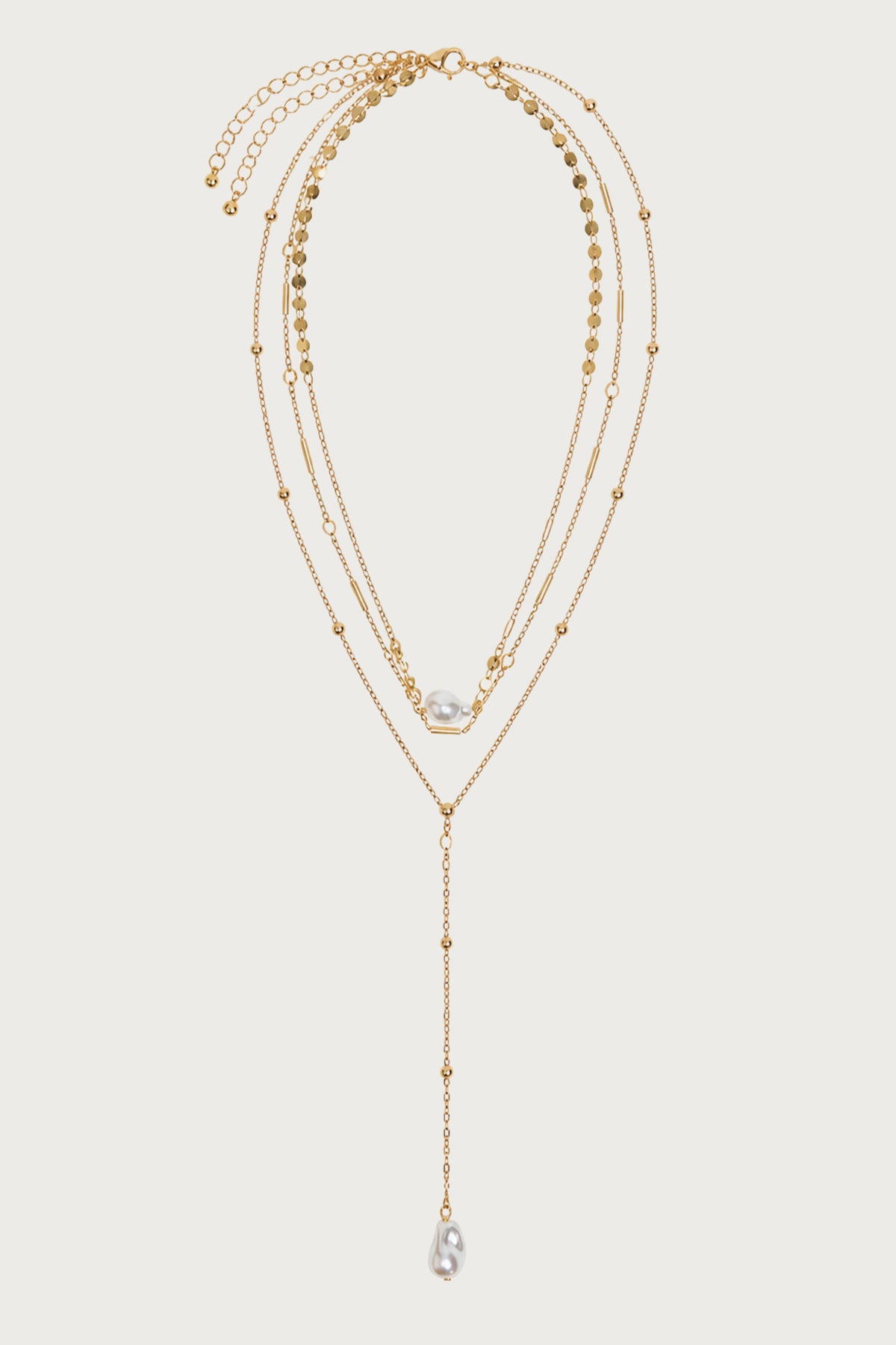 Layered Pearly Bead Necklace